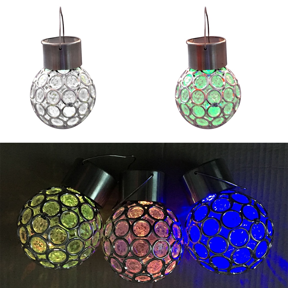 7 couleurs lampe solaire jardin accrocher paysage extérieur LED qui change de couleur lampe