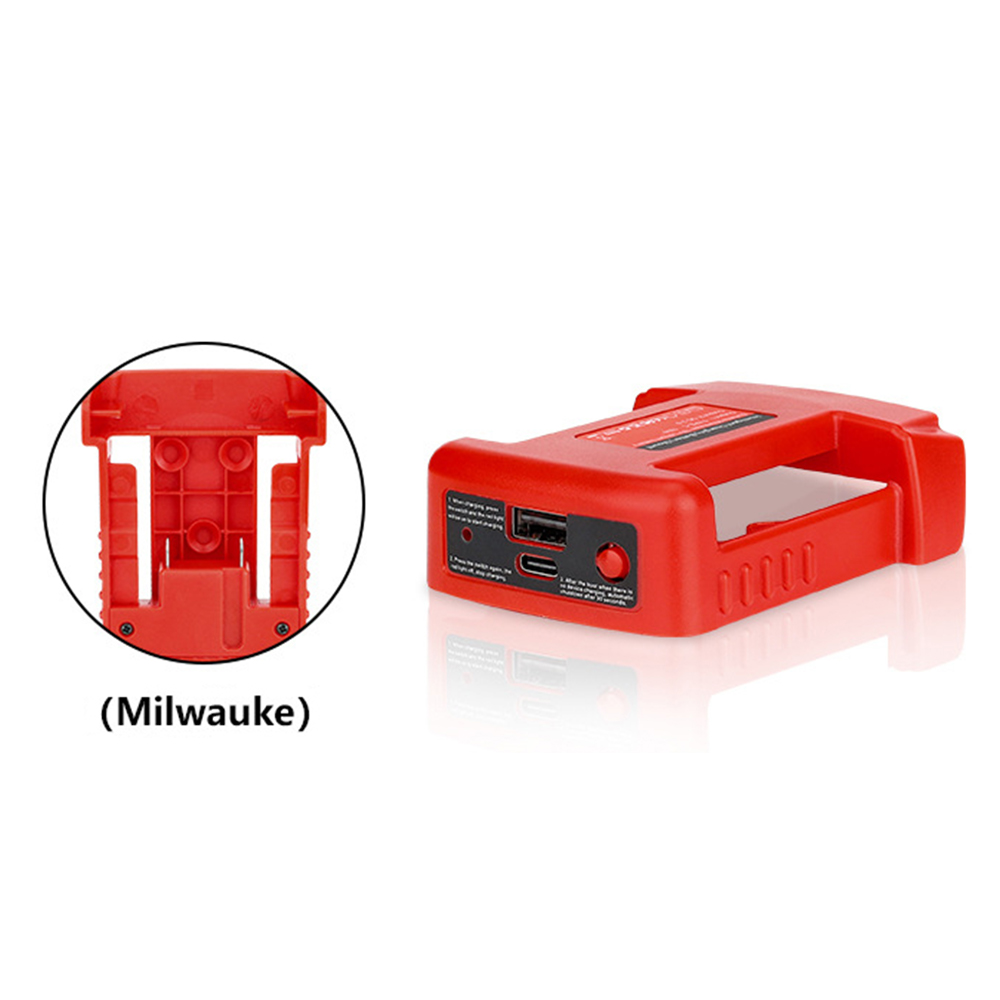 Bärbar laddareadapter för makita/dewalt/milwaukee 18v litiumjonbatteri med usb typ-c-batterihållare, usb-laddare, nyaste: Himmelsblå