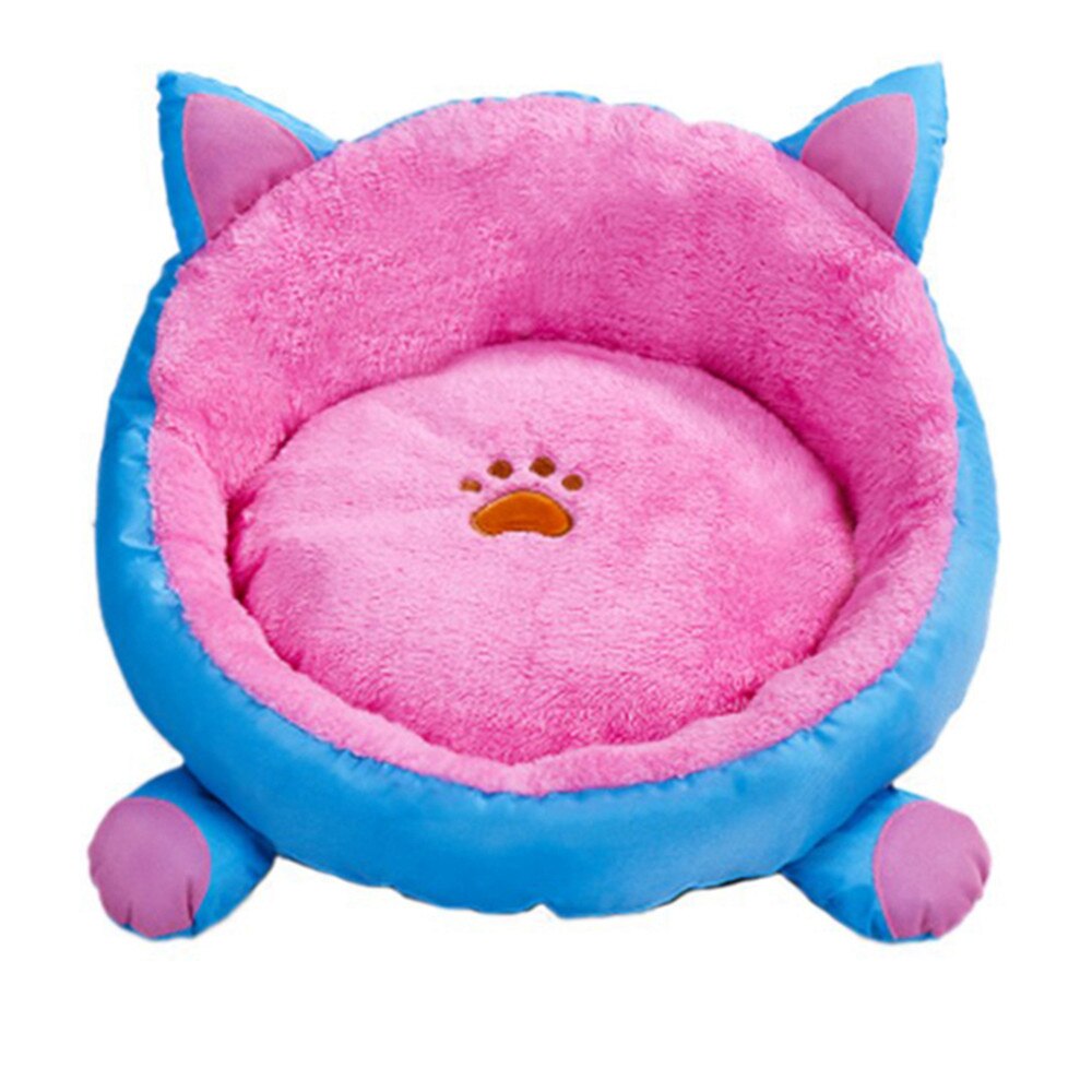 Huisdier Kat Bed Huis Voor Katten Mand Mat Winter Warm Pluche Bedden Lounger Voor Kat Panier Huisdier Bed Producten Voor katten Cama Para Gato: Small Cat Bed Pink / L