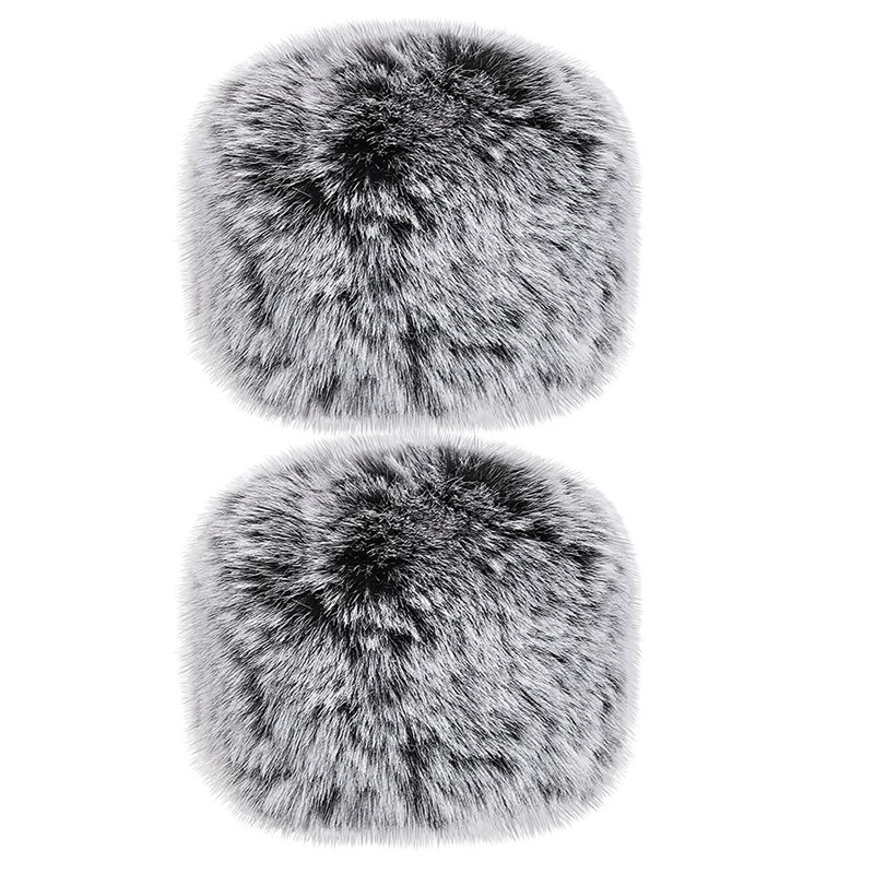 2 Pieces Microphone Furry Windscreen Muff Mic Wind Cover Fluffy Mic Cover For Blue Yeti Condenser Mic