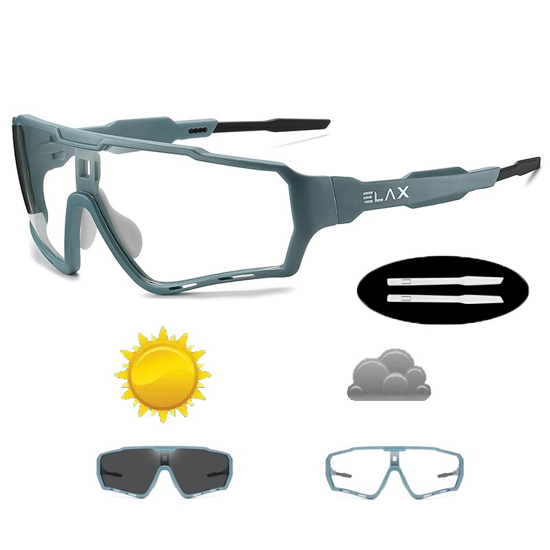 Elax photochromic pyöräily pyörälasit urheilu aurinkolasit miesten naisten mtb polkupyörälasit pyöräilylasit: Ap5