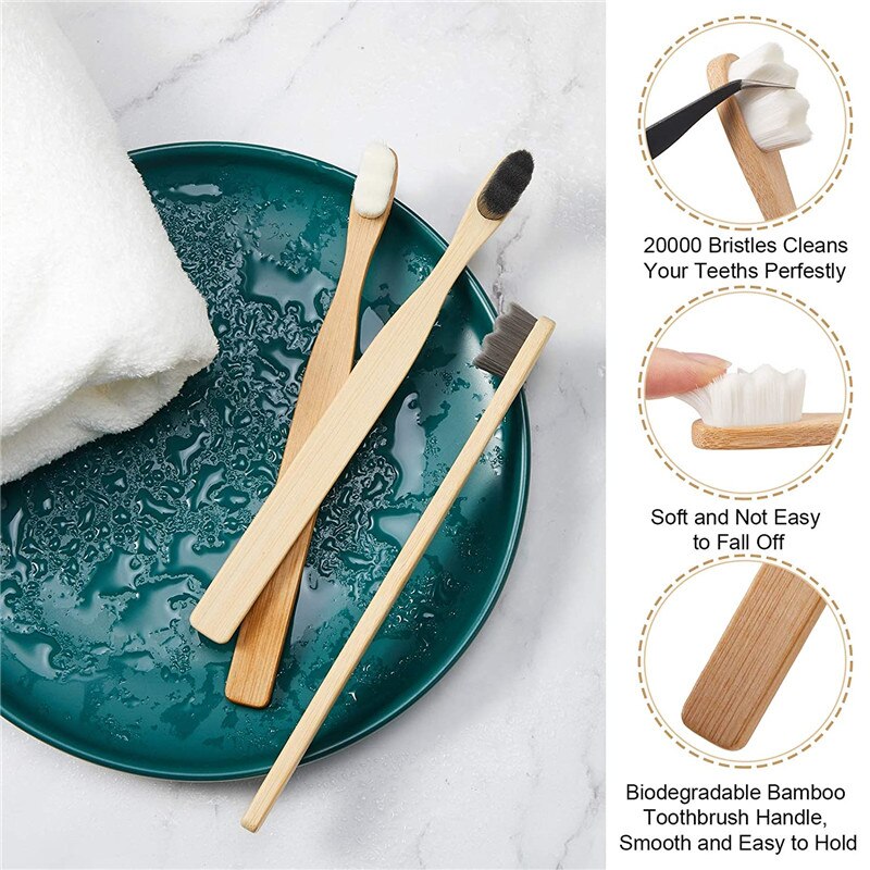 1/2pcs Ultra-fine Nano Manual Toothbrush Ultra-soft Tooth Brush with 20000 Bristles for Vulnerable Gums Adults and Children Oral