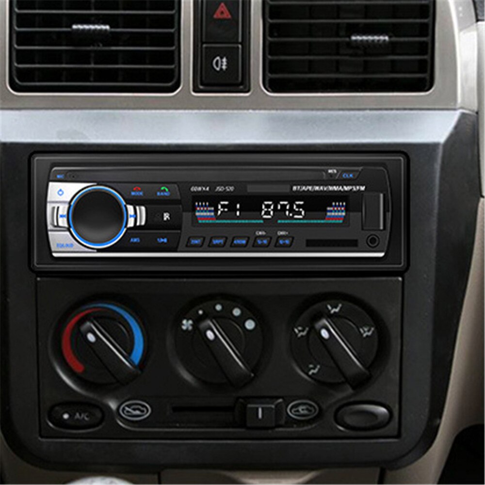 Radio Estéreo JSD 520 de 24V para coche, 1 Din, Bluetooth, Fm, receptor de entrada auxiliar, Audio SD, Usb, Mp3, Mmc, WMA, manos libres