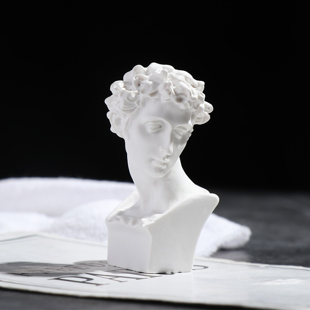 David hoved portrætter græsk mytologi figur mini gips buste statue gips tegning øv håndværk berømt skulptur nordisk