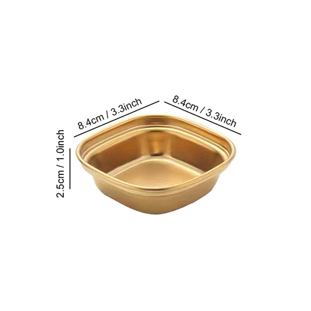 Roestvrijstalen kruidenbordjes voor op de camping, schaal voor saus, kruidenbordjes, peperschaaltjes, braadsauzen, schaaltjes, barbecueservies: Donker kaki