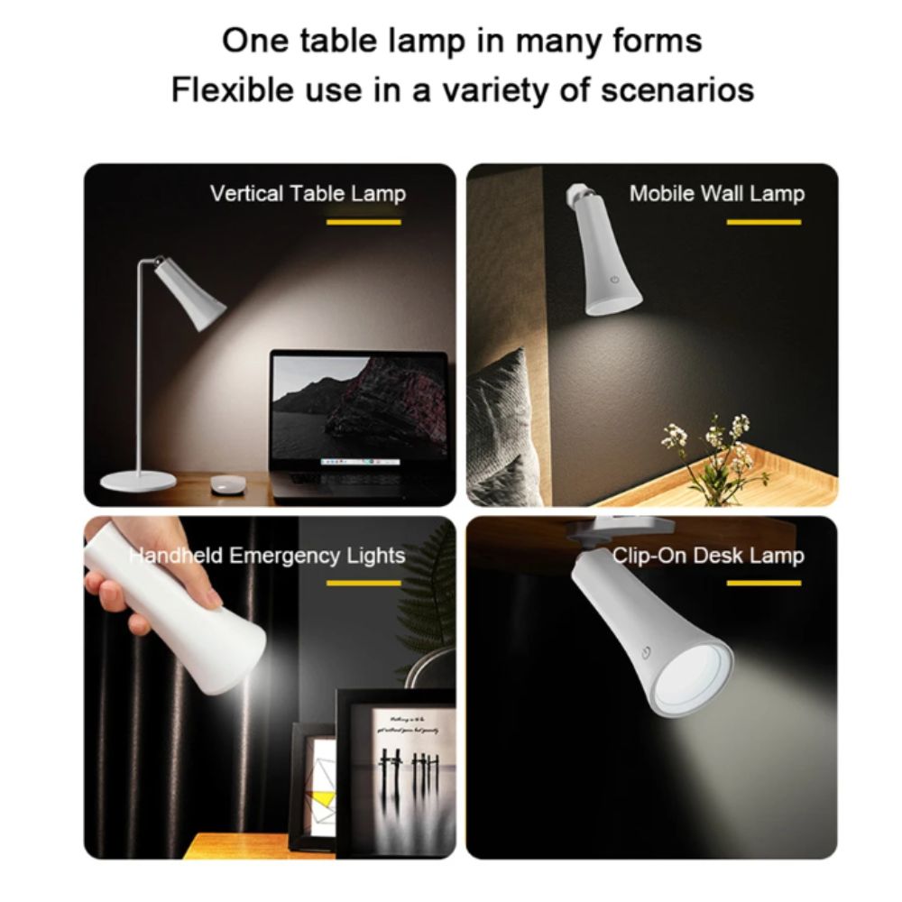 Multifunctionele magnetische bureaulamp Traploos dimmen Aanraakbediening USB oplaadbare lamp Zacht licht 3 modi LED-lamp Lezen