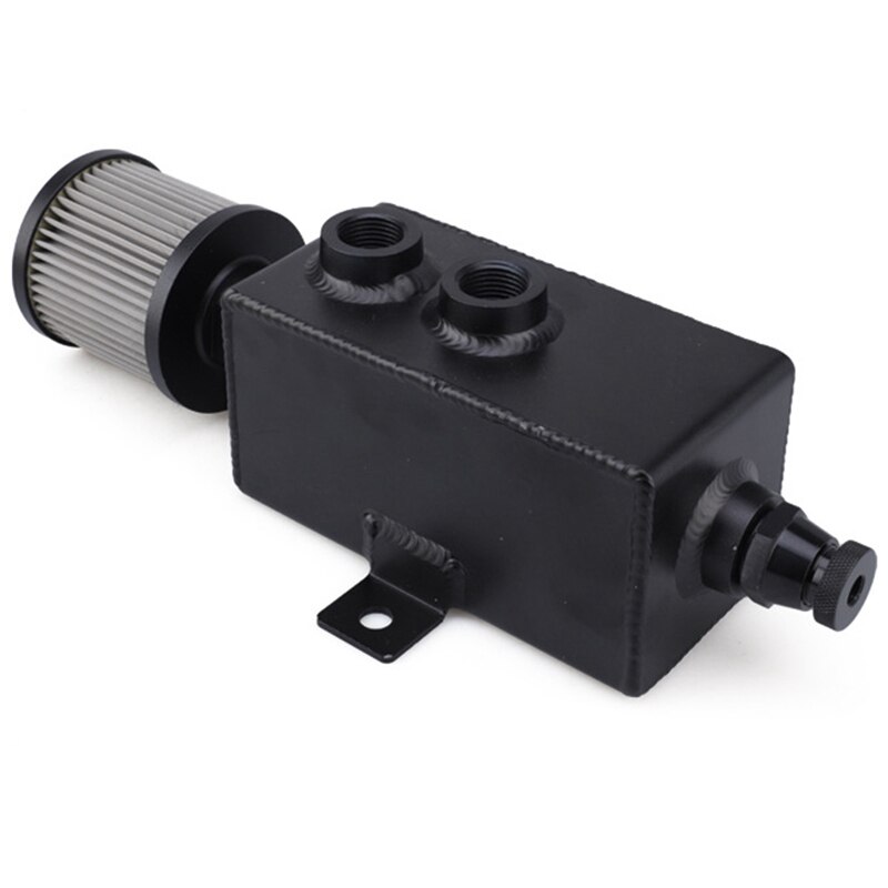 1L Aluminum Universal Oil Catch Can Tank Engine Oil Catch Can Tank with Breather & Filter Drain Car Modification