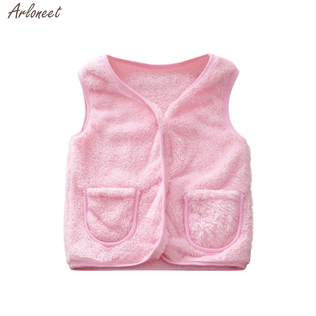 Baby Vest Peuter Baby Kids Jongens Meisjes Winter Warm Solid Jas Uitloper Kleding Vest Baby Jas jas: Pink / 4T