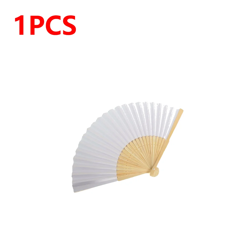 1-50pcs DIY Paper Bamboo Folding Fan Adults Children's Calligraphy Painting Practice Blank White Folding Fan Wedding: Dark Green
