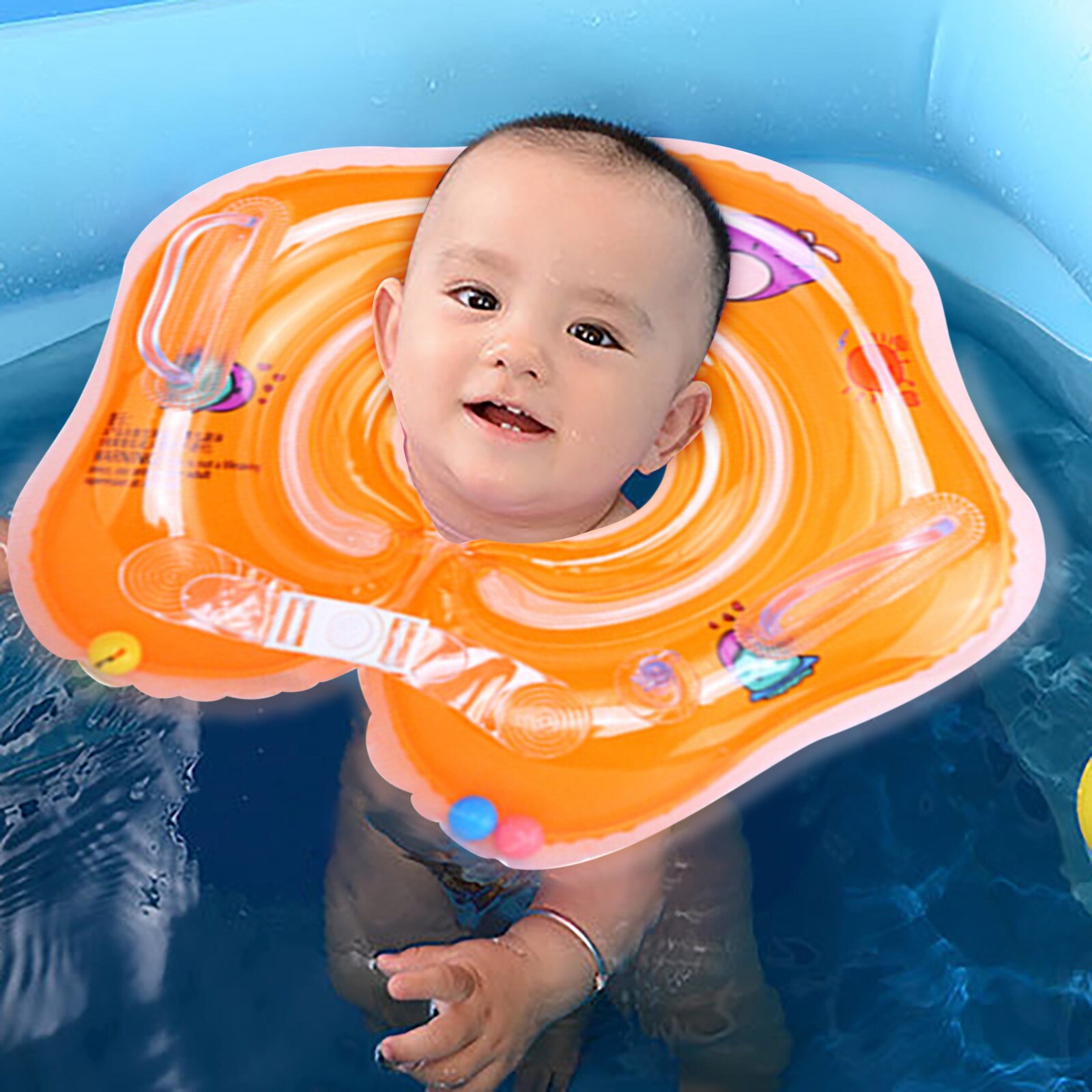 Zomer Baby Zwemmen Ring Baby Weggeven Inflator Zwembad Drijft Met Baby Zwemmen Ring Voor Kinderen Opblaasbaar Zwembad N50