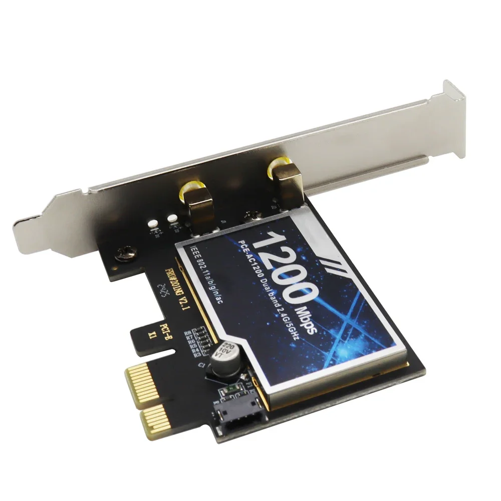 WiFi 5 PCI-E Wireless Adapter AC1200 Network Card Dual Band 2.4G/5GHz 802.11AC For Bluetooth 4.2 Desktop Windows 7/8/10/11