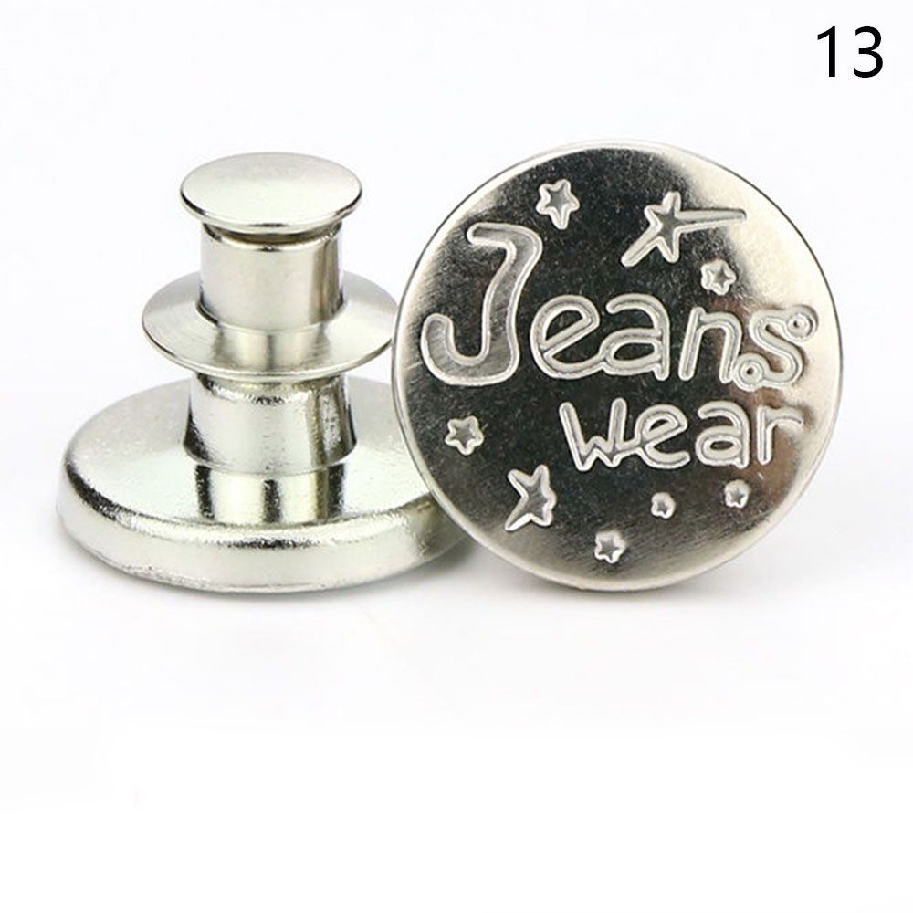 1 PC retro schnappen Verschluss Metall Tasten für Kleidung Jeans Abnehmbare Verstellbare Hosen Tasten Kostenloser Nagel NäHenne stecken Taille Geschmack Stift: 13