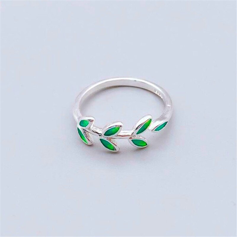 Dreamysky Bijoux Eenvoudige Stijl Zilver Kleur Leaf Ringen Voor Vrouwen Grote Verstelbare Vinger Ringen