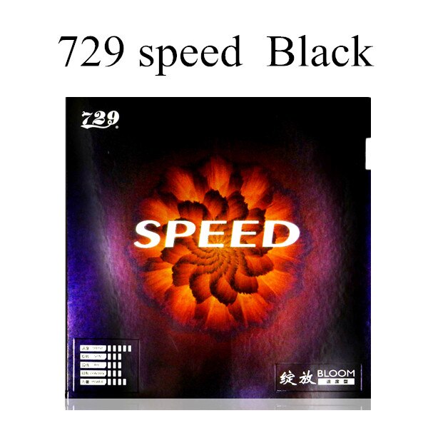 729 BLOOM series table tennis rubber with sponge speed power control spin: Speed  black