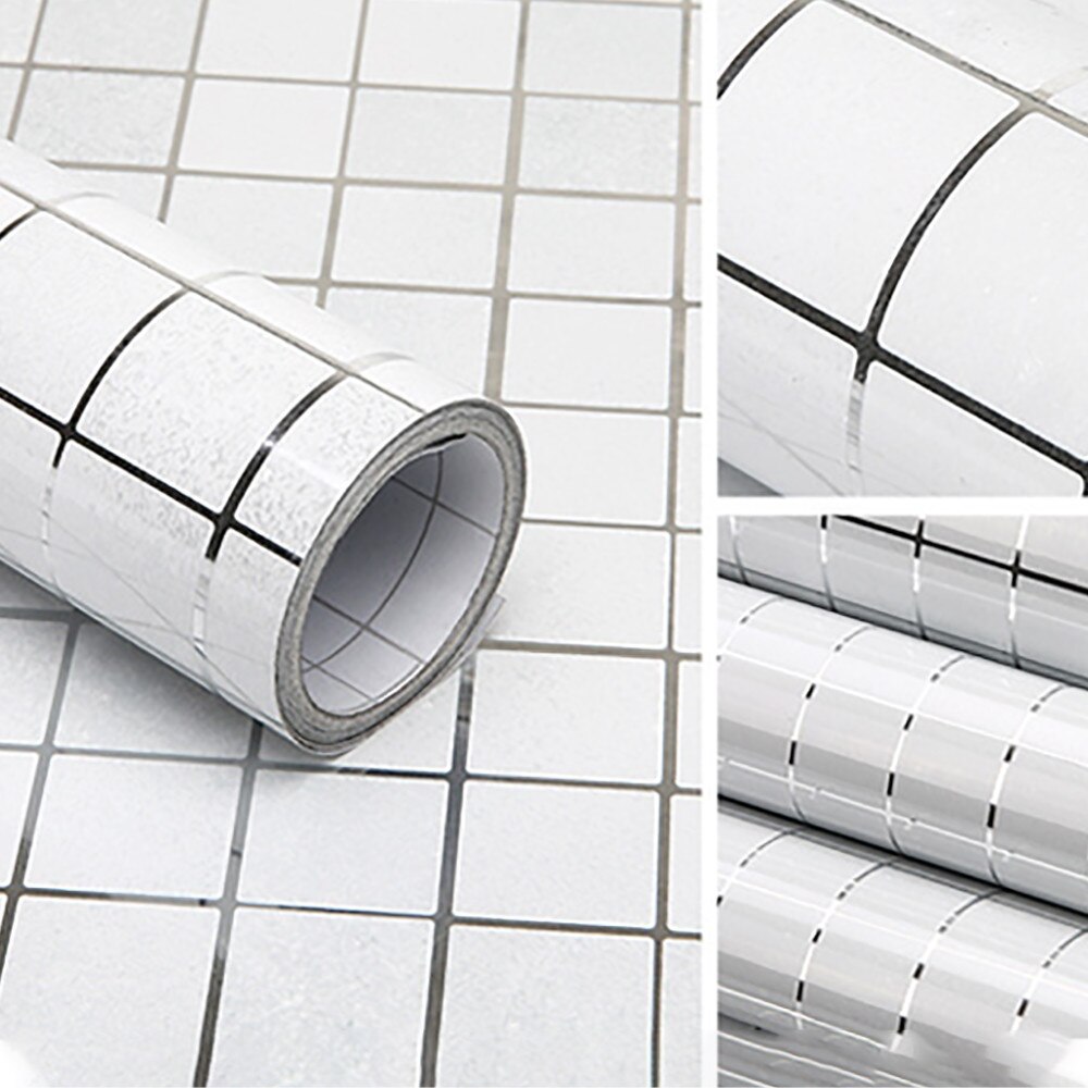 Bathroom Self-adhesive Wall Stickers Kitchen Waterproof Mosaic Tile Sticker Decoration PVC Contact Paper Wallpaper For Cupboard