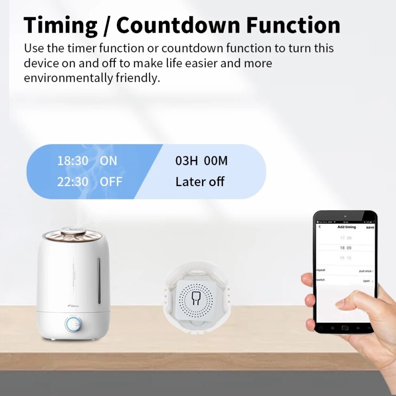 Tuya Zigbee 16A Mini Smart Wifi Switch 2 Way Control, Smart Home Automation Module, Work with Alexa Google Home SmartLife App