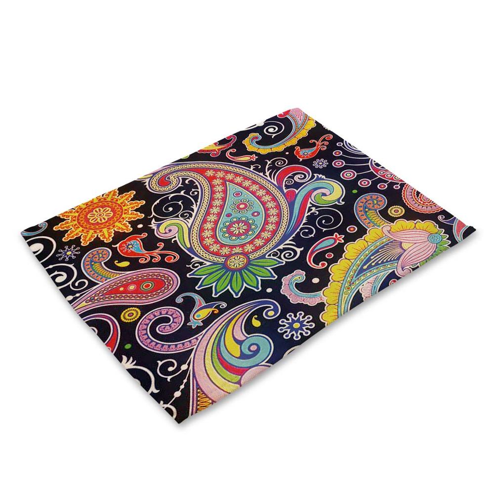 Tafelmat met bloemenpatroon, mandala-bloem, servet voor bruiloft, keukendecoratie, placemat, eetkameraccessoires: Mp00376