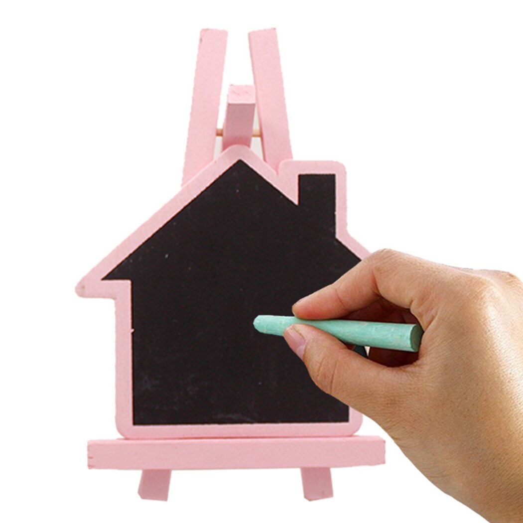 12Pcs Wedding Krijtbord Cartoon Huis Vorm Bericht Krijtbord Mini Krijtbord
