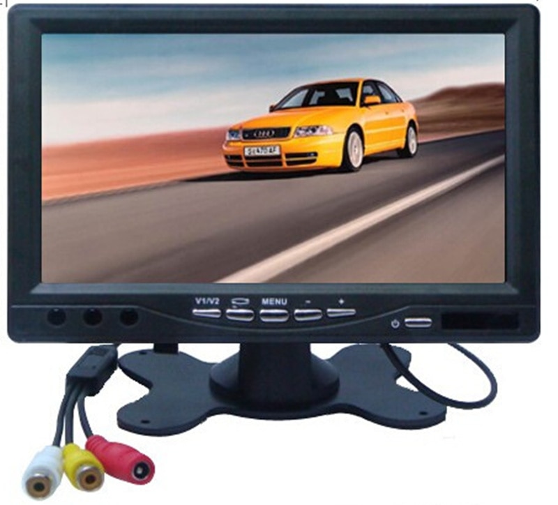 7 inch desktop monitor LCD 2ch video input DC 12 V return headrest monitor