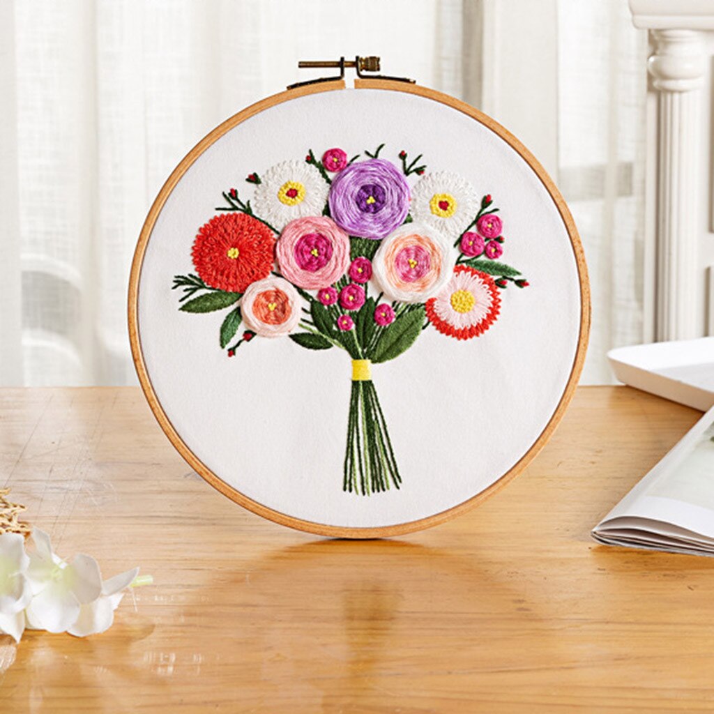 Blommor mönster gör det själv hela utbudet av broderi korsstygn set för nybörjare-handgjorda broderi gör-det-själv hantverk
