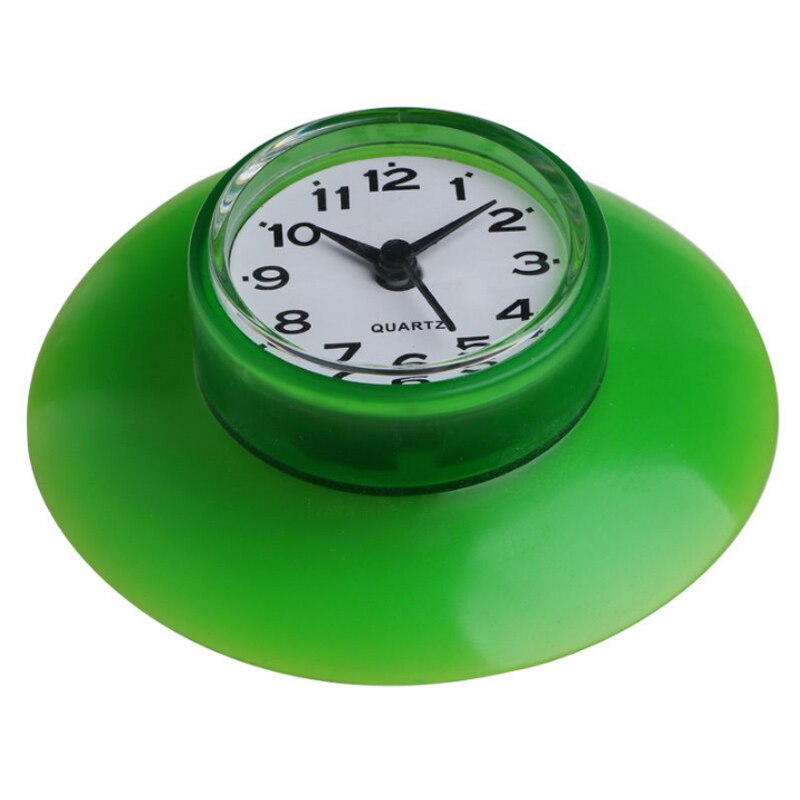 Réveil à ventouse étanche cuisine salle de bains bain douche horloges avec ventouse horloges murales décoration: green