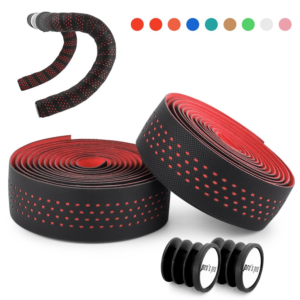 Zachte Racefiets Fietsstuur Tape Kurk Eva Pu Handvat Bar Tape Professionele Fietsen Demping Anti-Vibratie wrap: Red