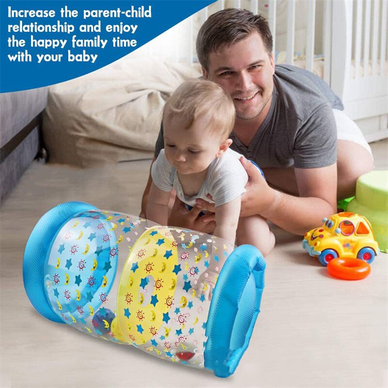Kruipen Leren Roller Met Bells Peuter Staande Vroege Educatief Speelgoed Lnflatable Speelgoed Zuigelingen Roller Pvc Baby Fidget Speelgoed