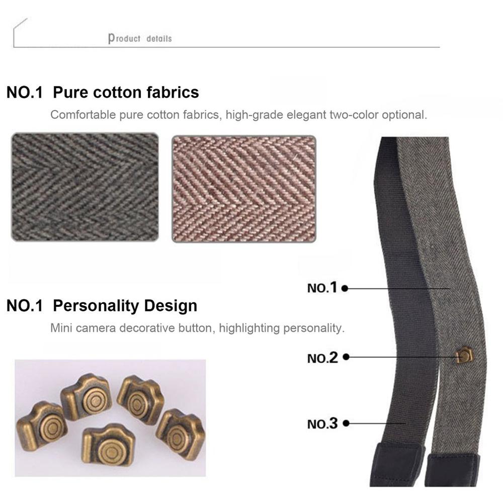 Camera Bandjes Vintage Stijl Schouder Draagriem Riem Duurzaam Katoen Voor Nikon Voor Canon Dslr Camera