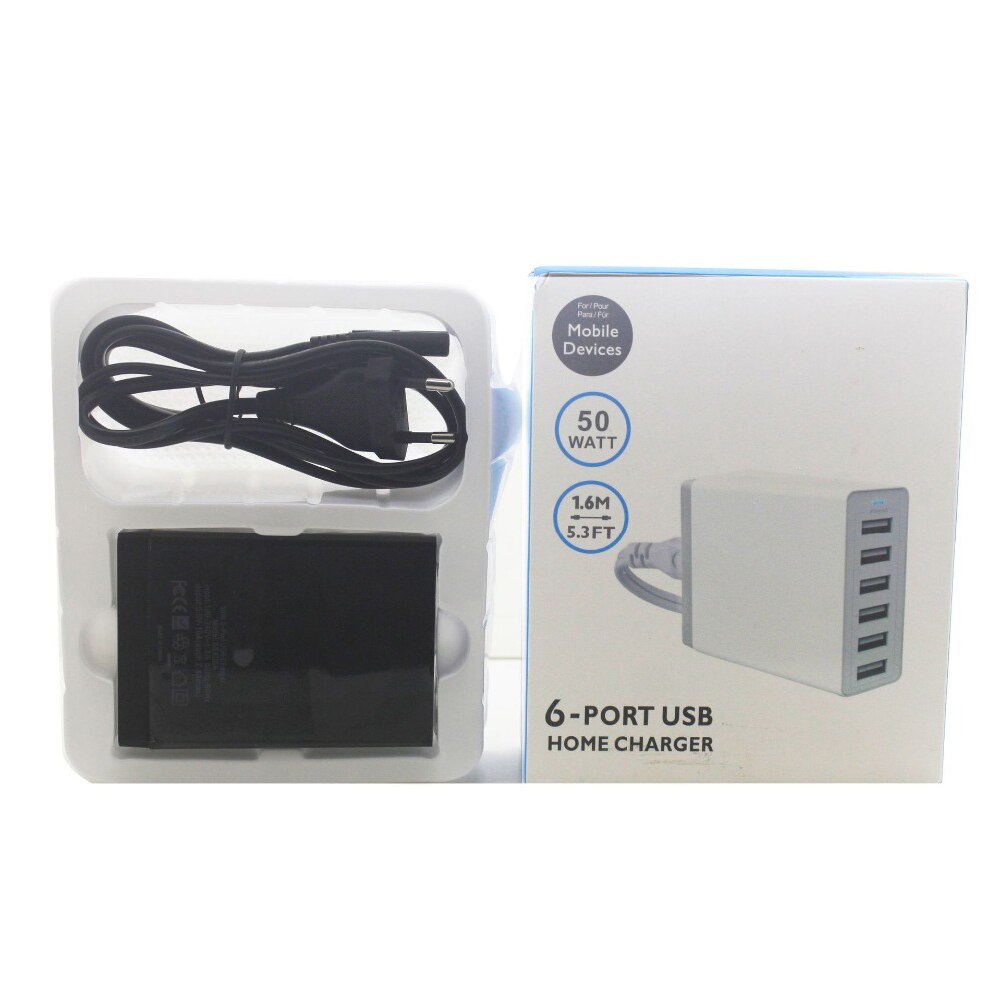 ILEPO-cargador de pared Universal para teléfono móvil, dispositivo de carga rápida con 6 puertos USB, HUB Multi USB QC 3,0, 60W, para iPhone 12