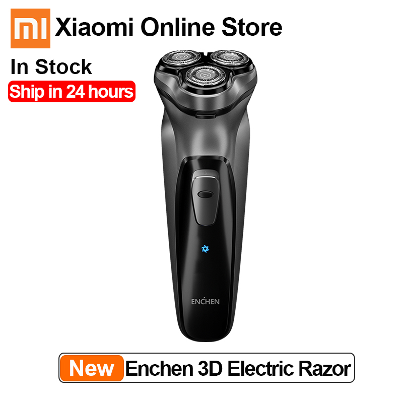 Afeitadora eléctrica 3D Enchen Black Stone, 3 protectores de bloqueo flotante, afeitadora recargable para Barba, cortadora de afeitar, USB tipo C para hombres: Black