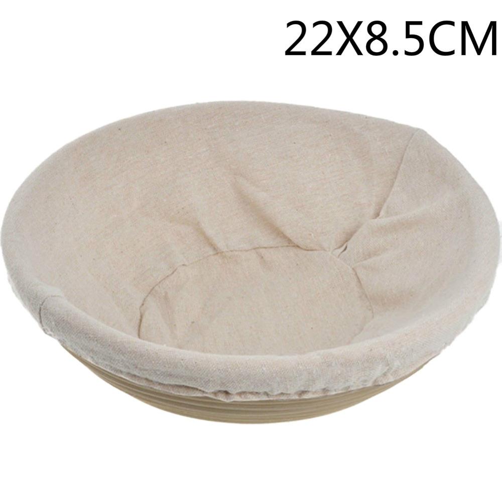 Banneton Proofing koszyk na chleb okrągły owalny do pieczenia ciasta patelnie udowadniające Rattan koszyk na chleb fermentacja z płócienna torba: 22X8.5CM