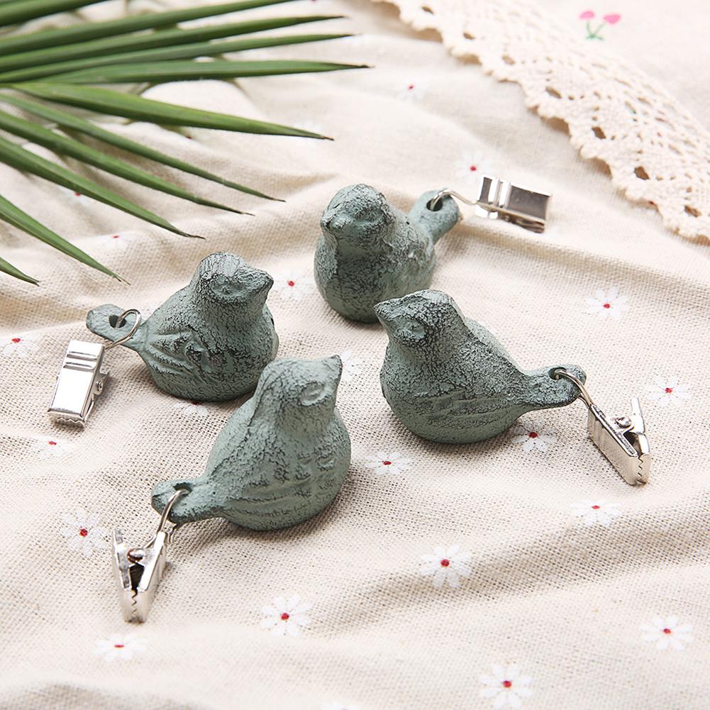 4PCS Bird Picnic Cast Iron Pendant Tablecloth Weights Windproof Clip Outdoor Picnic Blanket Sinker For Garden Party Picnic