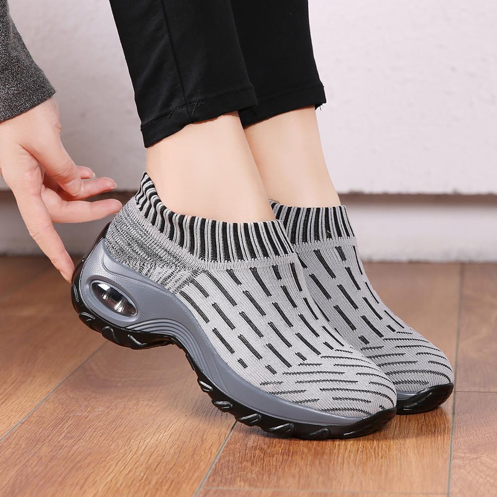 Adisputent Plattform Turnschuhe Schuhe Atmungsaktiv Fitness Schuhe Frauen Höhe Zunehmende Damen Wanderschuhe Plus Größe 36-42