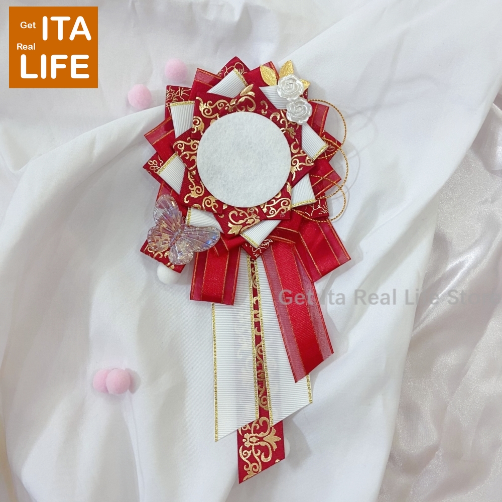 Italife Nowa Torba Ita, Przypinki, Uchwyt na Odznaki z Kwiatami na Odznaki Anime 58mm, Ręcznie Robione Jedwabne Wstążki, Akcesoria robić Dekoracji Itabag, Przypinki H333: Czerwony