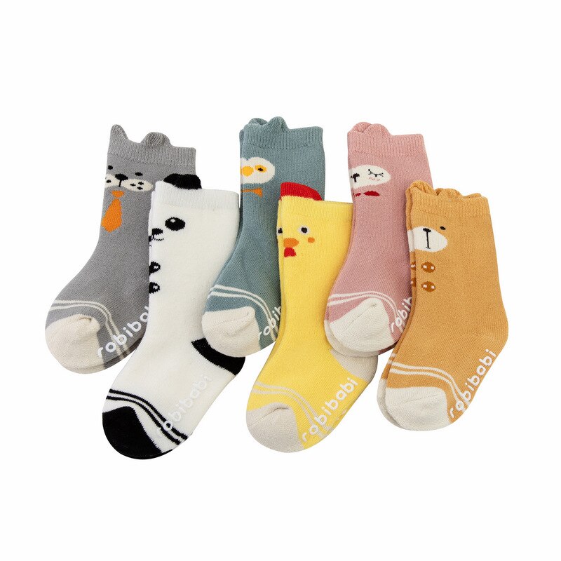 3 pares/lote 0-2 ano bebê inverno quente meias grossas meias de toalha de tubo alto crianças meninos meninas anti-deslizamento meias de bebês acessórios
