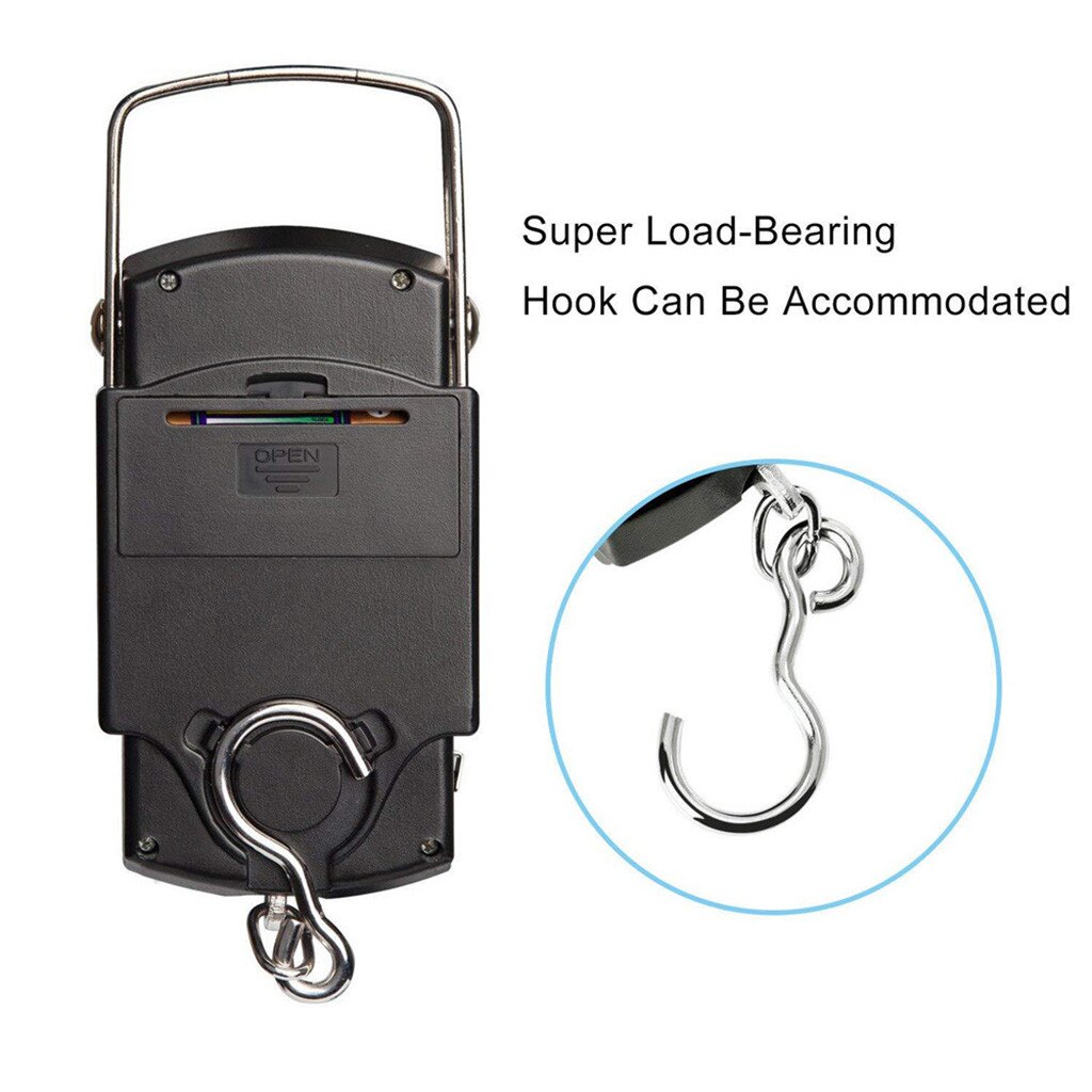 Portable Mini Digital Hand Held Fish Hook Hanging Scale Electronic Weighting Luggage Scale LED Display Balance Hanging Hook
