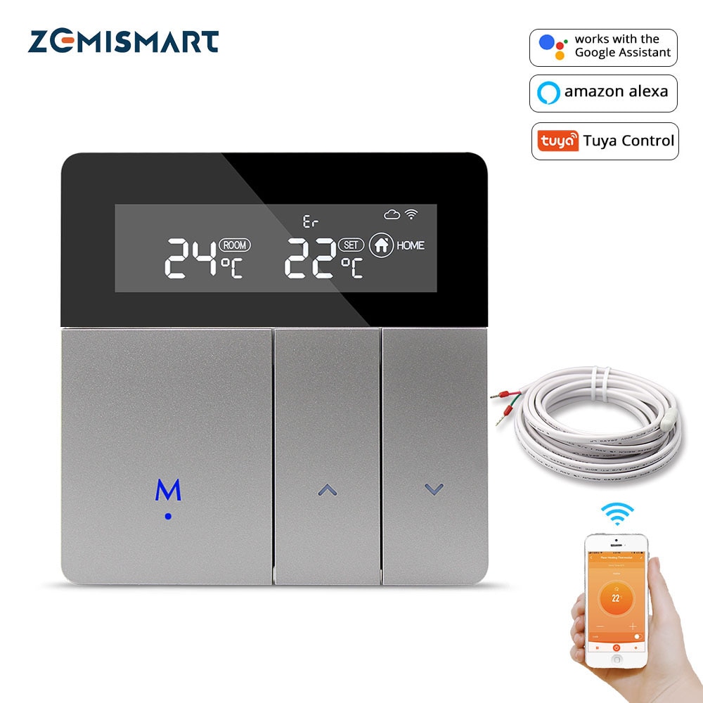 Zemismart Tuya wifi Thermostat for Electric Heater Water Radiant Floor Heating Alexa Google Home Enable Temperature Controlled