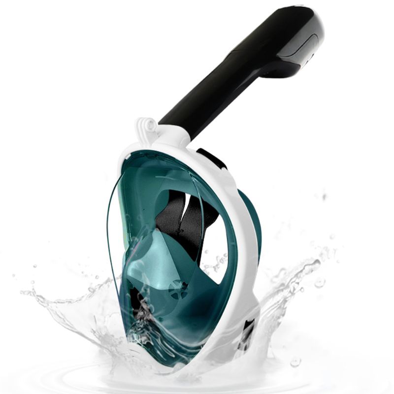 Máscara de buceo cara completa snorkel máscara subacuática antivaho pesca submarina máscara G92F: Dark Green