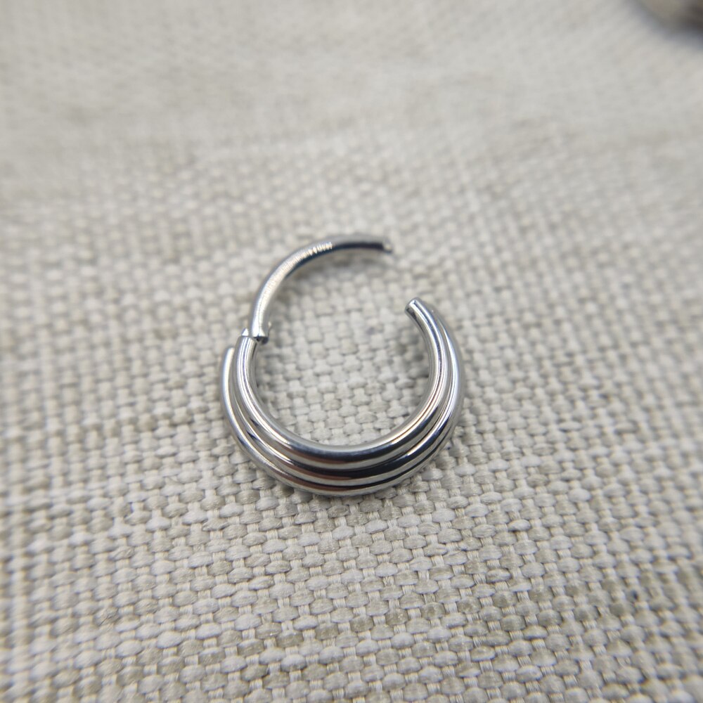 16G Implant Grade Titanium Astm F136 Sexy Scharnierende Segment Ring Body Sieraden Voor Septum Helix Oor Piercings: Silver / 16G 10mm