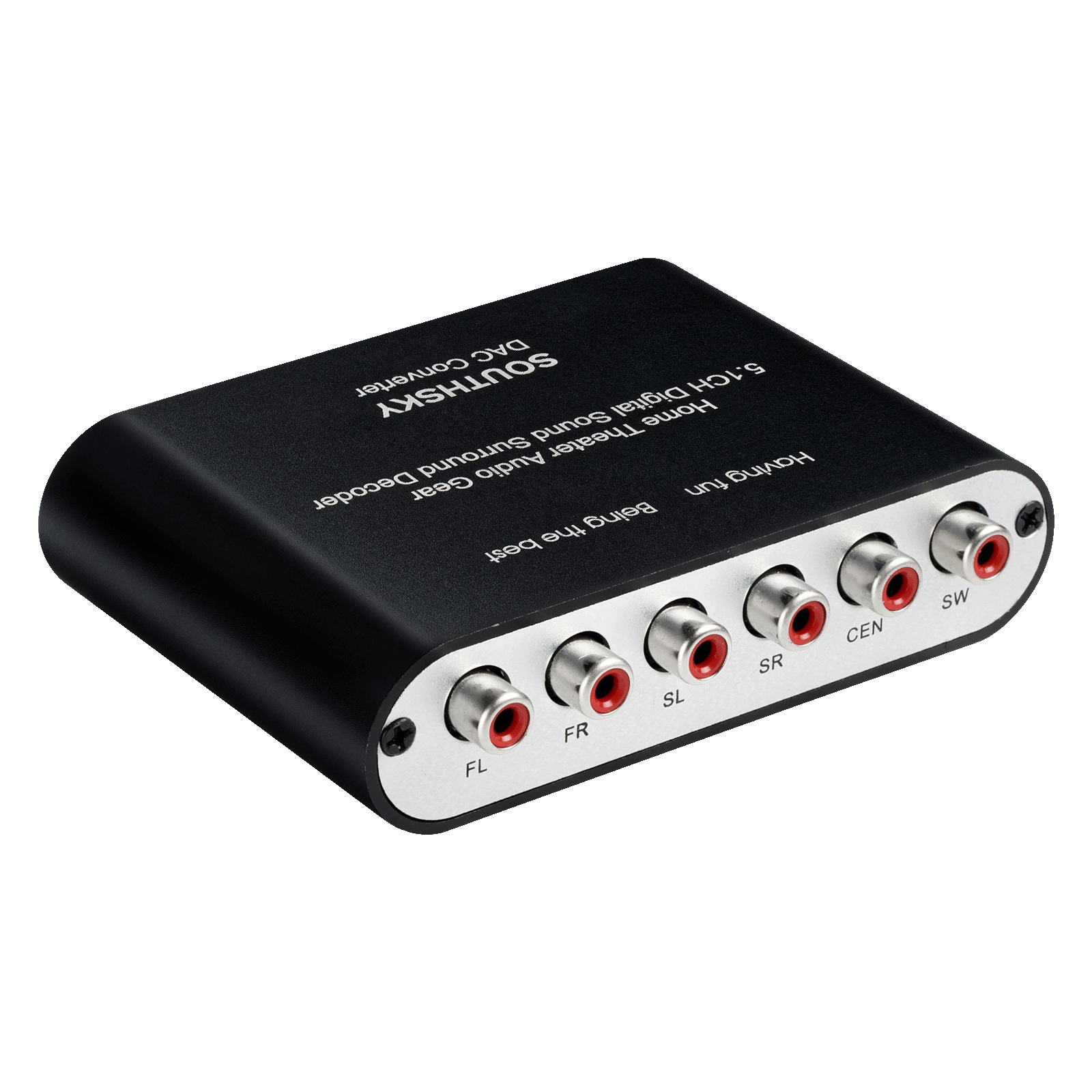 5.1 Audio Rush Digital Sound Decoder Converter,Digital Optical SPDIF,Coaxial to 5.1CH Analog,6RCA Output for Home Theater,Cinema