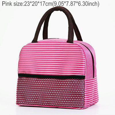 Przenośny piknik lodówka żywności torby termiczne folia aluminiowa chłodnica torebka na obiad duża pojemność torby podróżne Bolsa De na napój owocowy: różowy