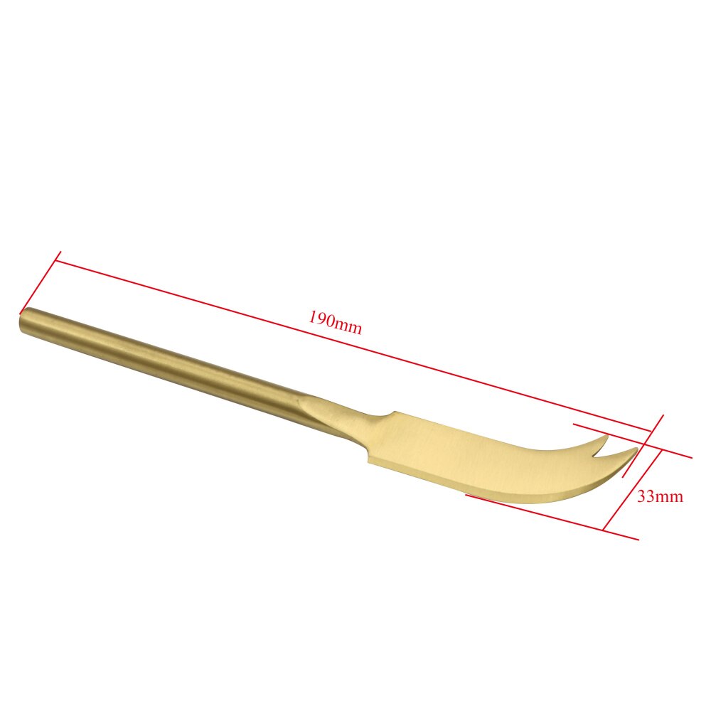 Jaswehome 3pcs Gold Plated Stainless Steel Cheese Knife Set Titanium Cutlery Wedding Cake Cheese Slicer Cutter Spreader