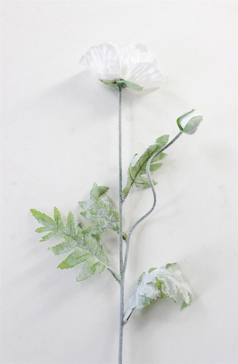 70cm wiosna 2 głowice żywy maku sztuczne kwiaty DIY ślub boże narodzenie dekoracje robić domu na imprezę kwiat z jedwabiu materiały ścienne 1 sztuk: biały