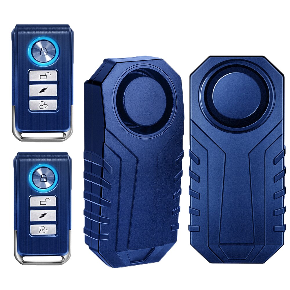 Elecpow Bike Alarm Remote Control Waterproof Electric Bicycle Anti-Theft Alarm with Horn Loud 113dB Vibration Sensor for Motorcy: Kit 3 Blue