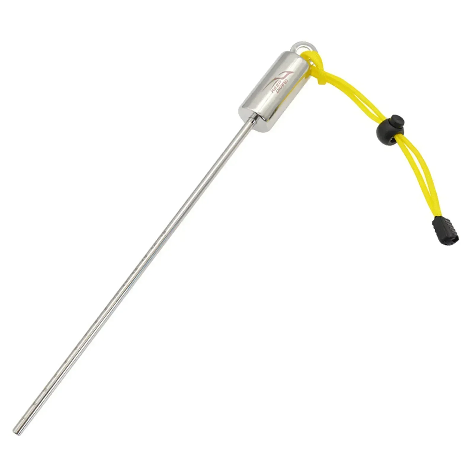 Duikrammelaar Ding Ding Stick roestvrijstalen onderwatersonde met handriemen Duikstok Pointer Rod Onderwaterschudder: YELLOW