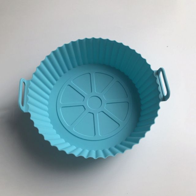 Air Fryer Silicone Liners Air Fryer Silicone Pot Reusable Silicone Air Fryer Liners Food Safe Non Stick Air Fryer Basket Accesso: light yellow