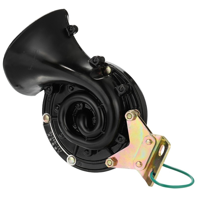 Voiture style fort 150DB 12V noir électrique escargot corne Air klaxon rage son pour voiture moto camion bateau