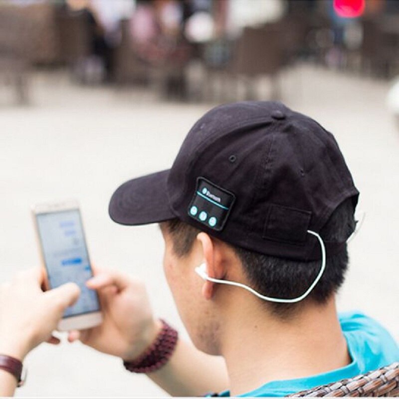 Bluebooth headset hat baseball cap mænd kvinder udendørs fritid håndfri opkald musik hovedtelefoner hat sport running