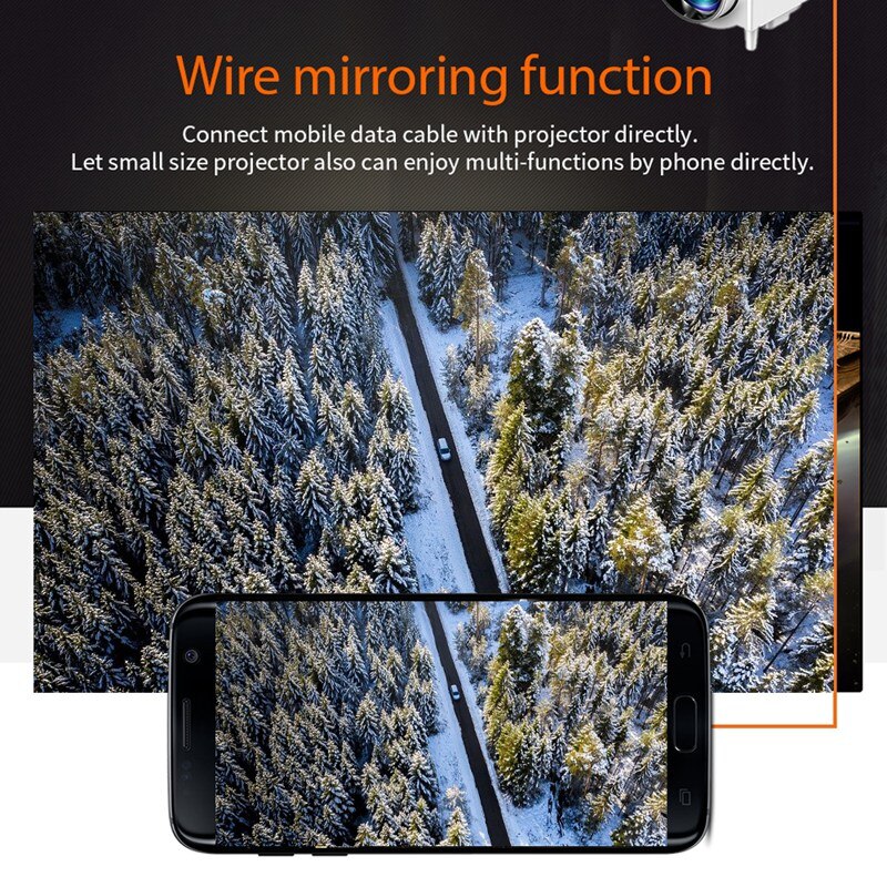-UC28C Projector Mini Draagbare Projector Home Led Kinderen Mobiele Telefoon Projector Ondersteunt 1080P Wit