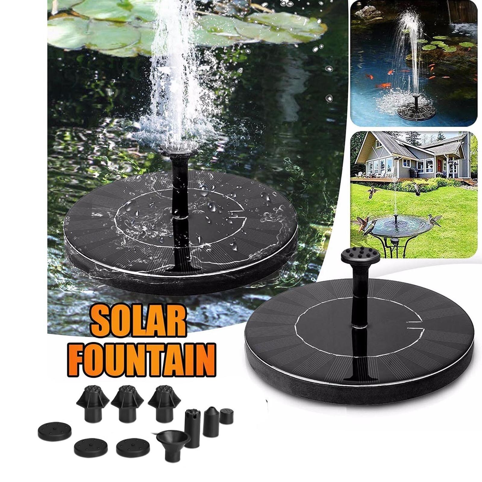 Solar Pump 1W Free Standing Floating Solar Bird Bath Water Pumps for Garden Round Solar Fountain Floating Water Garden Decor